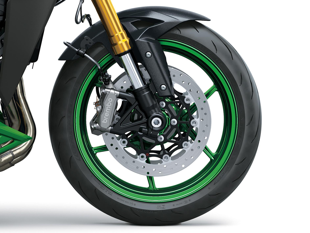 Brembo-Vorderradbremsen und Öhlins-Federung